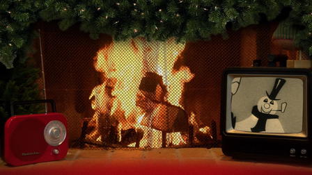 Christmas Cartoon Fireplace: a Yule Log of Fun!