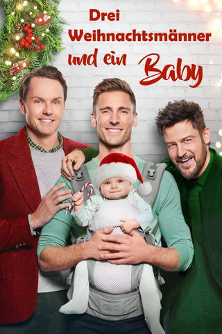 Drei Weihnachtsmänner und ein Baby
