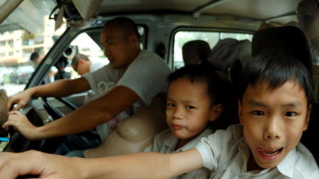 Eine Blume in der Tasche